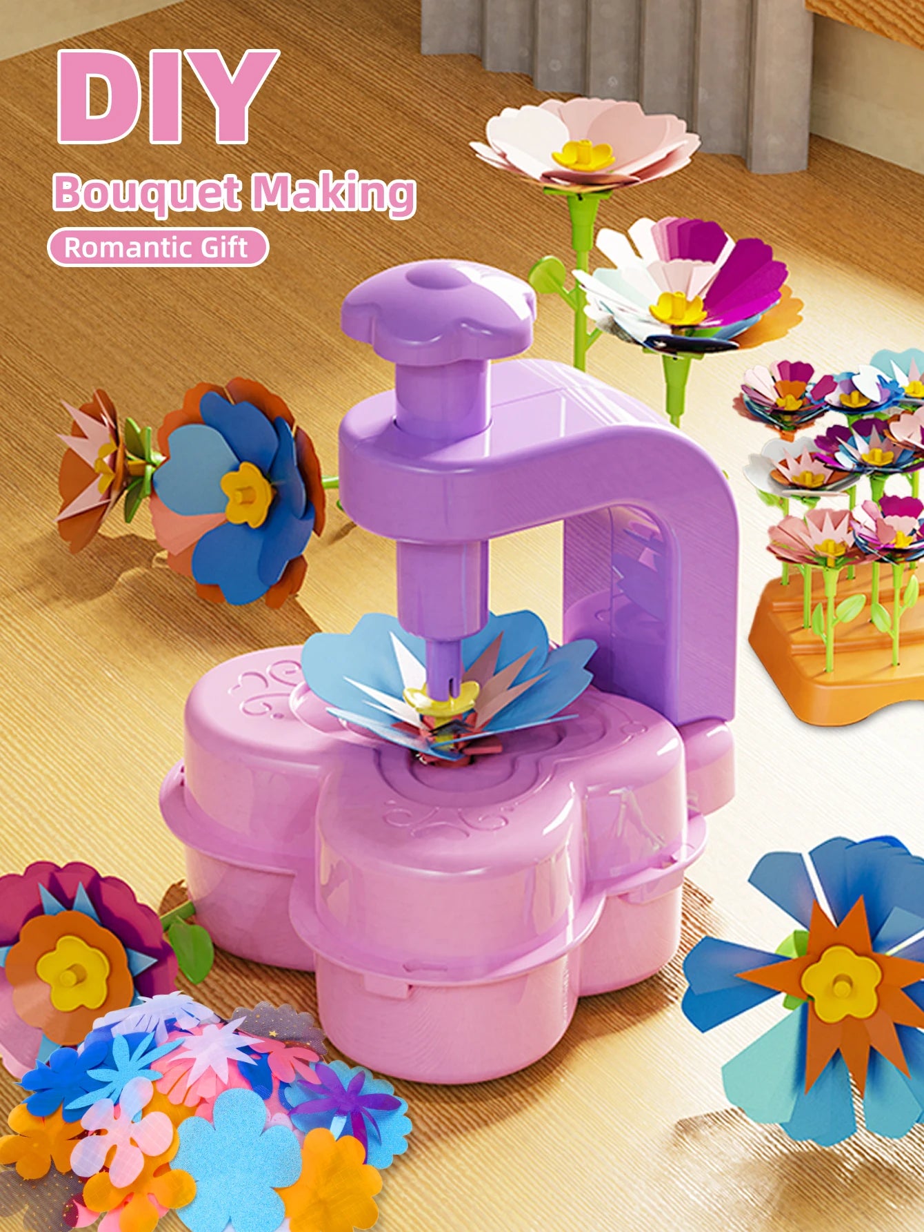 CowLost | product_id-diy-fabric-flower-bouquet-making-toy-craft-kit-for-kids-and-girls-educational-gift |7