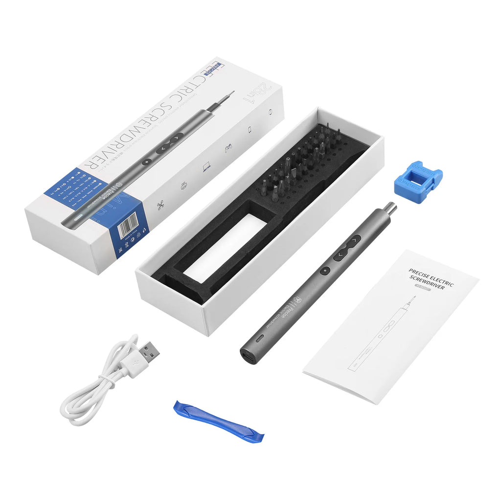28-in-1 Cordless Electric Screwdriver Set Rechargeable Magnetic Bits for Phone Laptop Repair