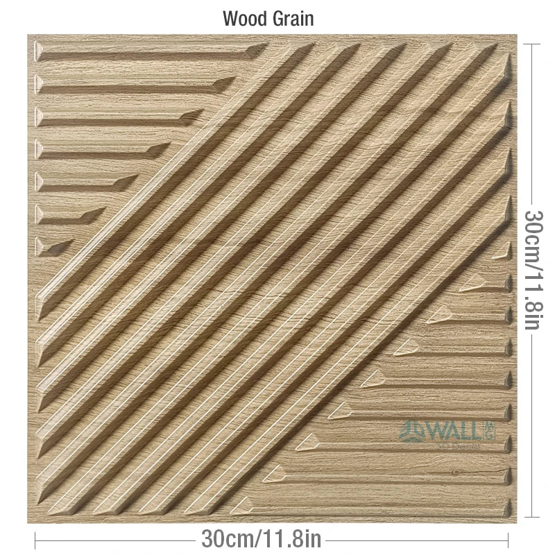 1 Pcs Super 3D Art Champagne Gold Wood grainWall Panel