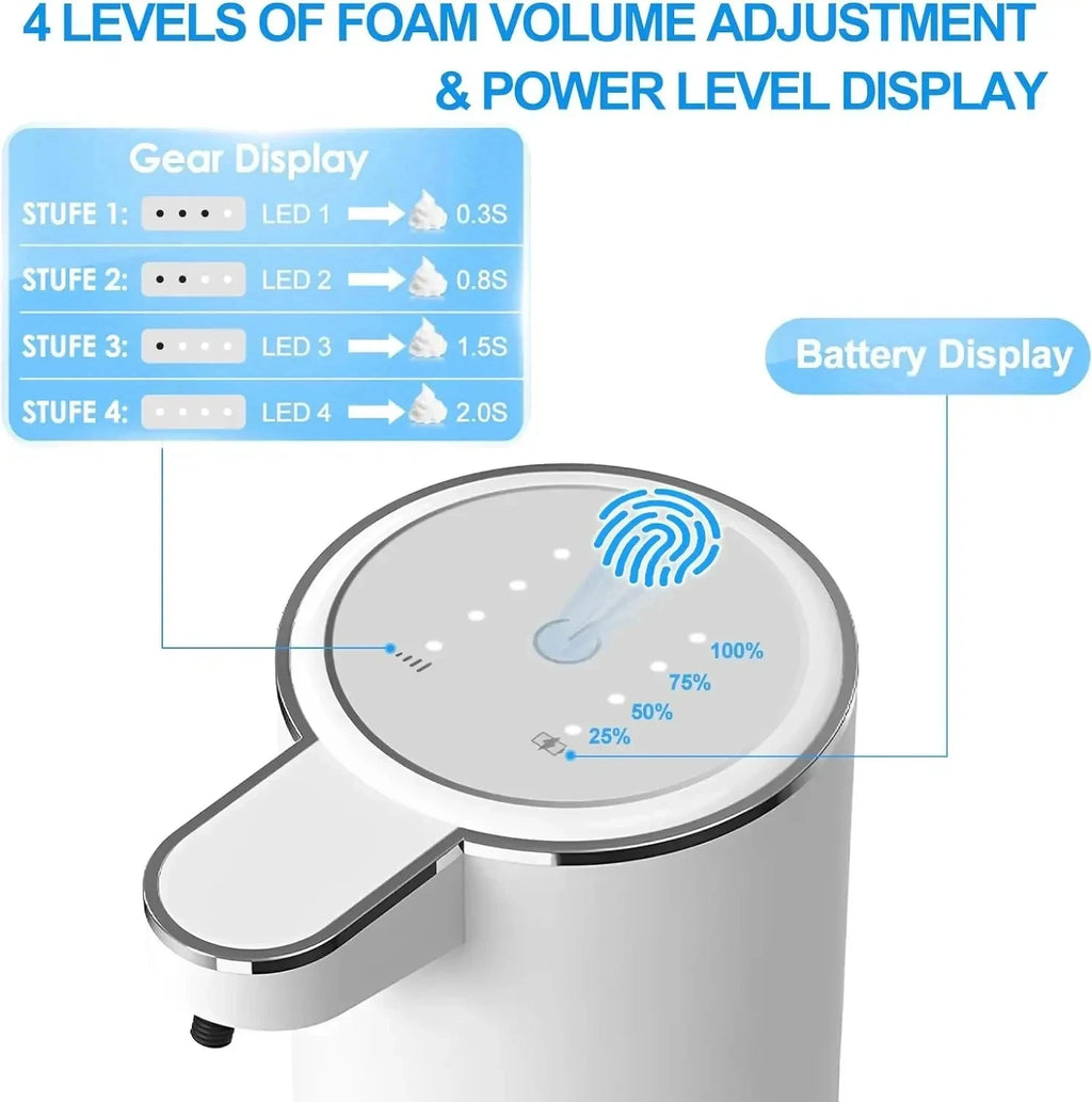 CowLost | product_id-homefish-380ml-touchless-usb-rechargeable-automatic-foaming-soap-dispenser-with-4-foam-levels |2