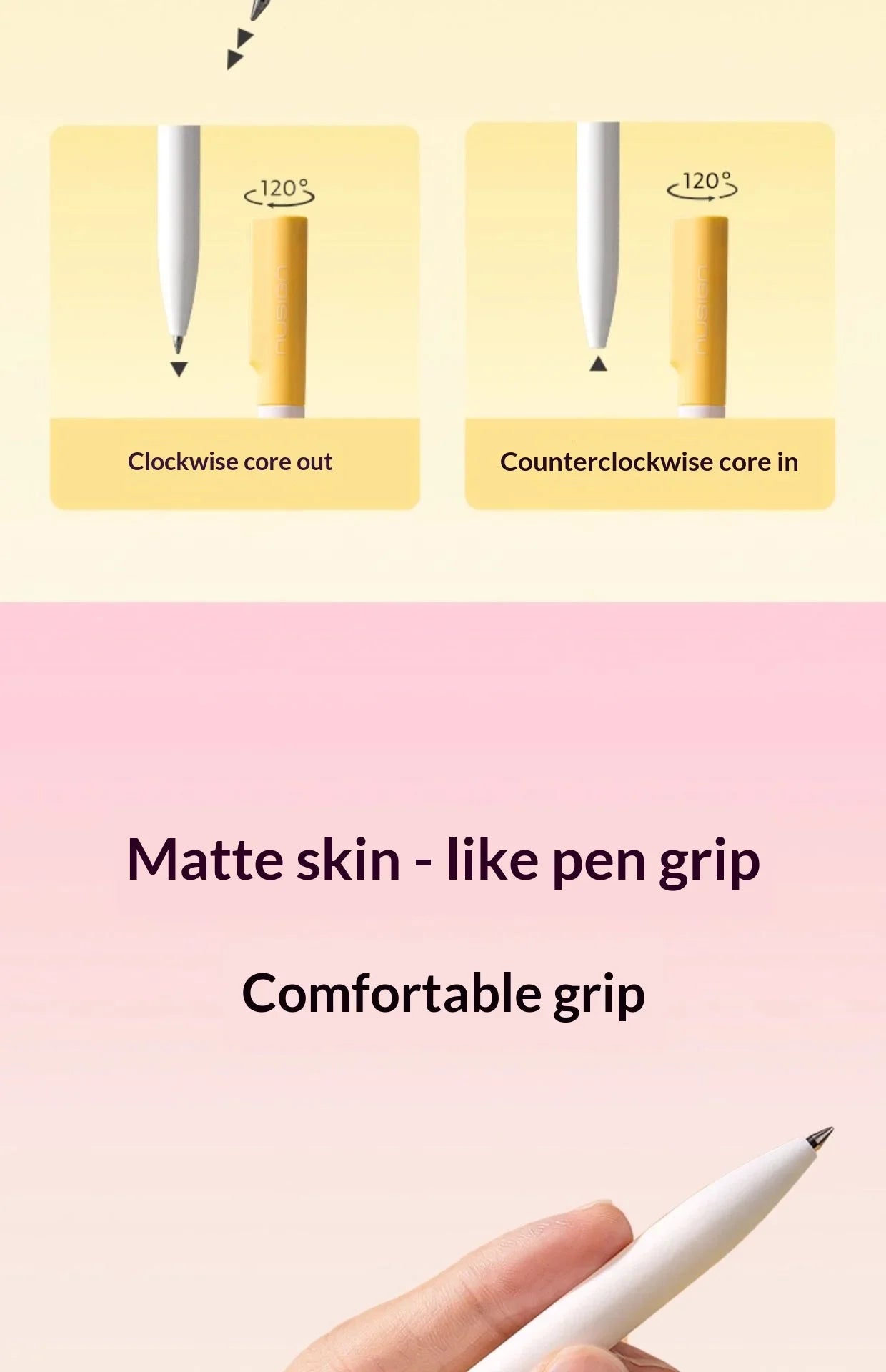 CowLost | product_id-deli-nusign-0-5mm-rotating-gel-pen-silent-smudge-proof-ink-minimalist-professional-writing-pen-for-exams-and-notes |13