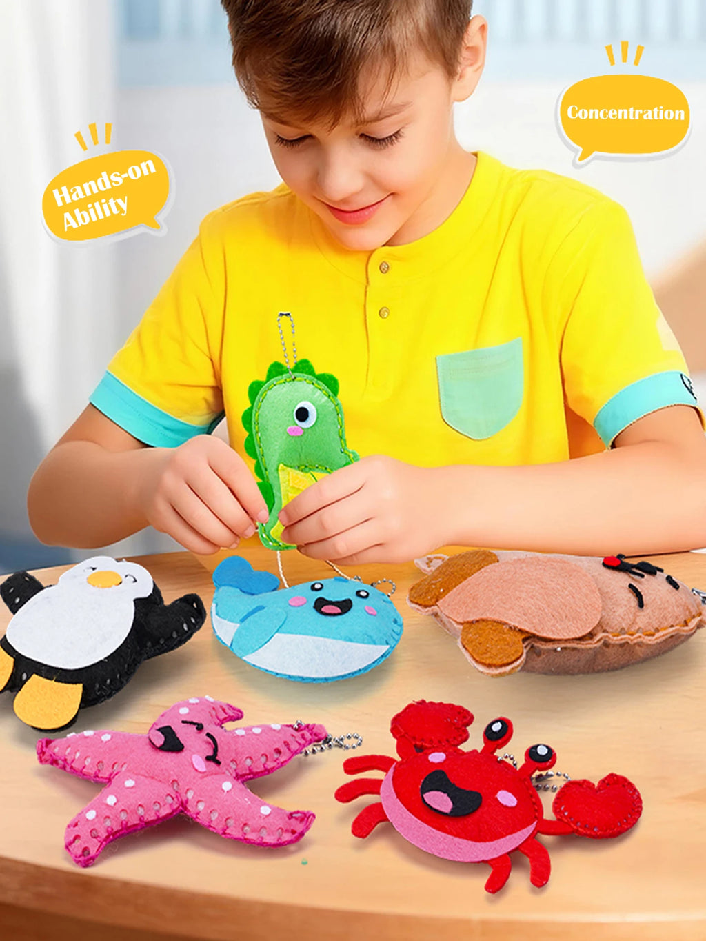 CowLost | product_id-fun-sewing-diy-pendant-set-with-cotton-lanyard-ocean-animal-toys-for-kids |9