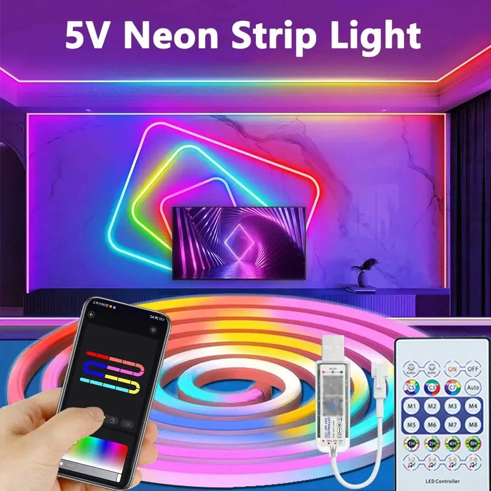CowLost | light-ropes-strings-product_id-dc5v-usb-rgbic-neon-led-strip-lights-music-sync-bluetooth-app-control-waterproof-flexible-tape-for-gaming-party-decor |1