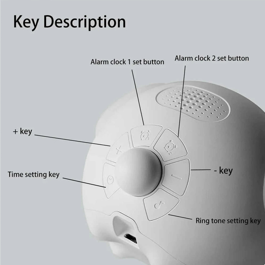 Cute Kids Digital Alarm Clock with Sound-Activated Night Light, Dual Alarms, Snooze, Rechargeable