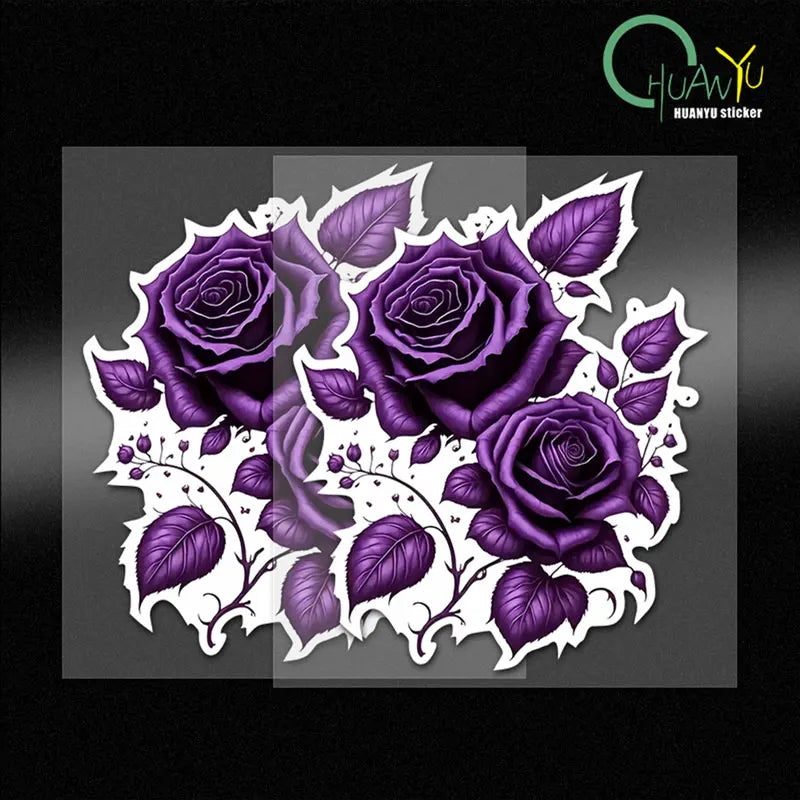 CowLost | creative-purple-rose-cartoon-car-sticker |1