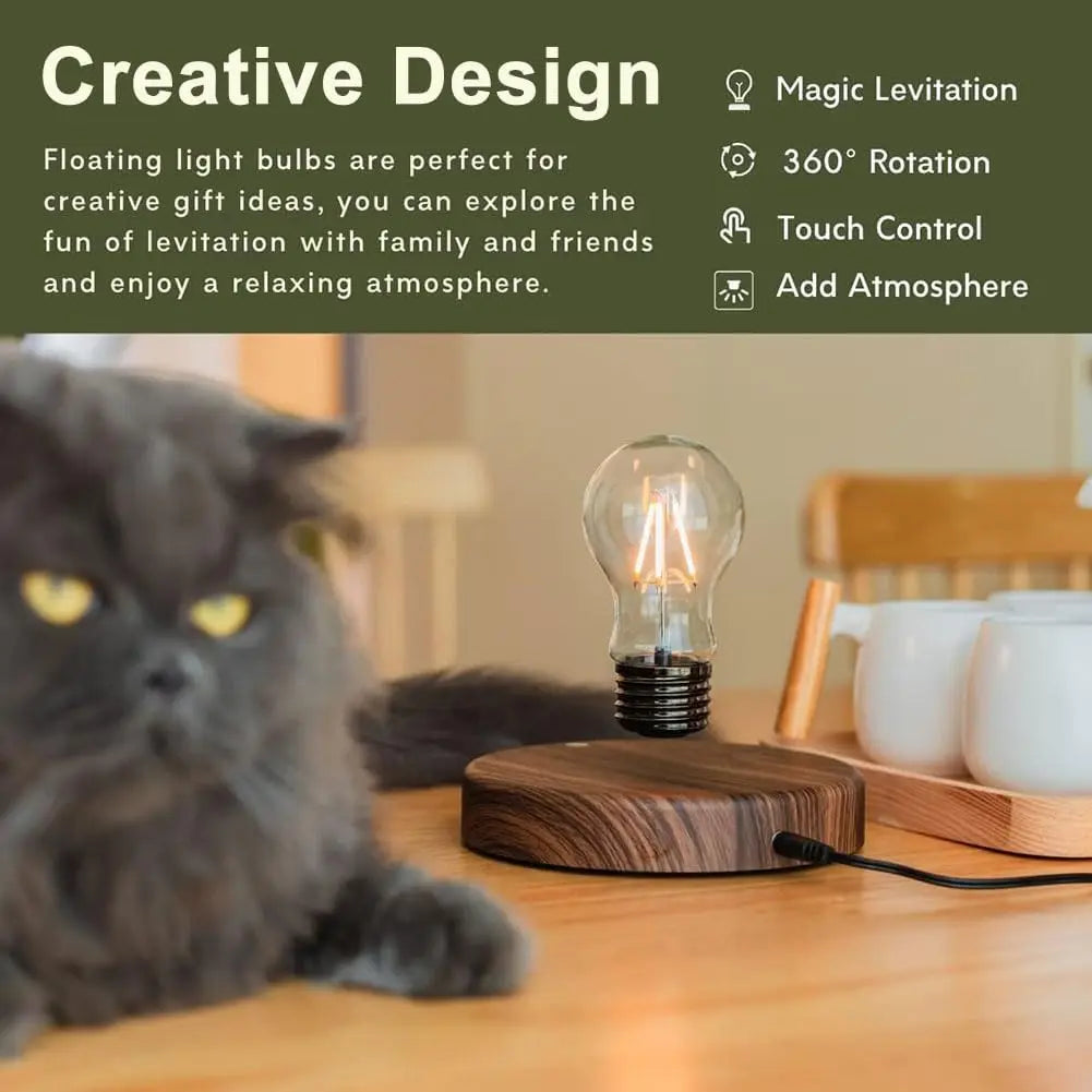 Wireless Levitating Magnetic Floating LED Night Light with 360° Rotation for Room and Office