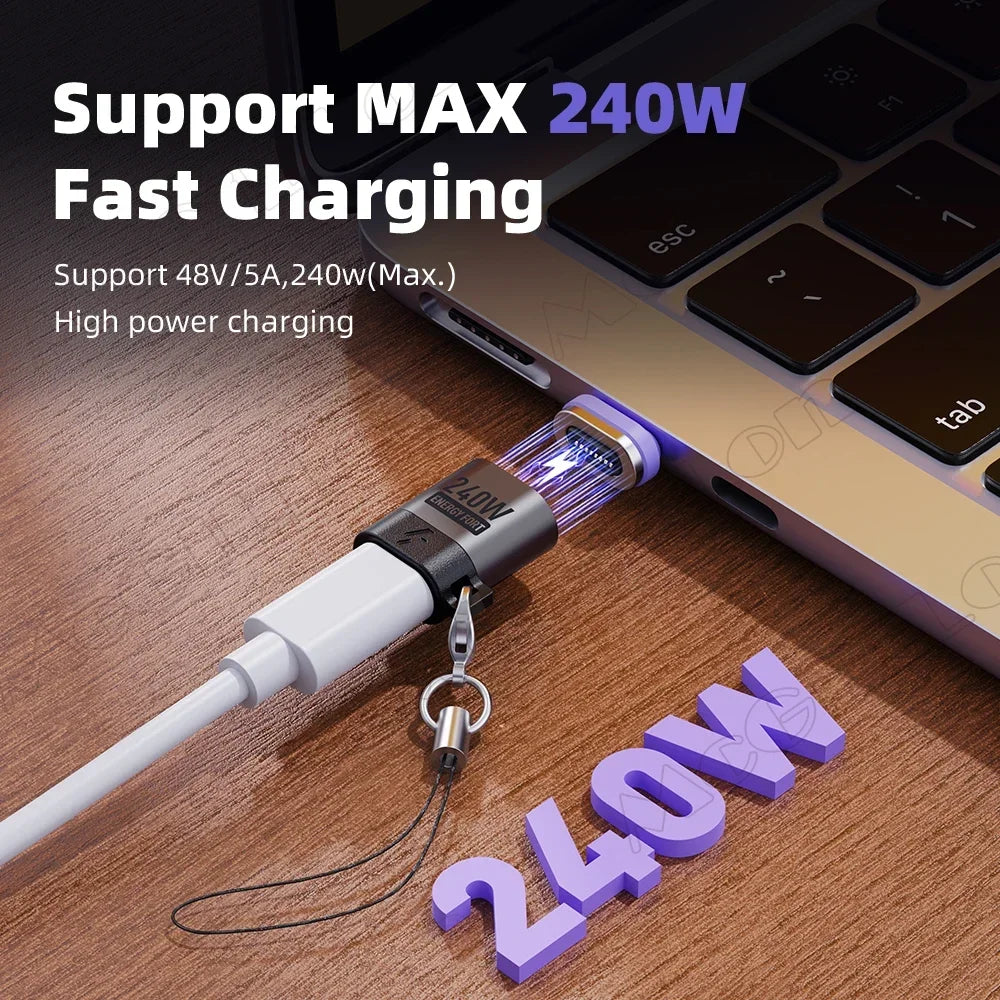 CowLost | product_id-16pin-usb-c-to-usb-c-magnetic-adapter-pd-240w-fast-charging-data-converter-for-iphone-16-15-macbook-samsung-xiaomi |2