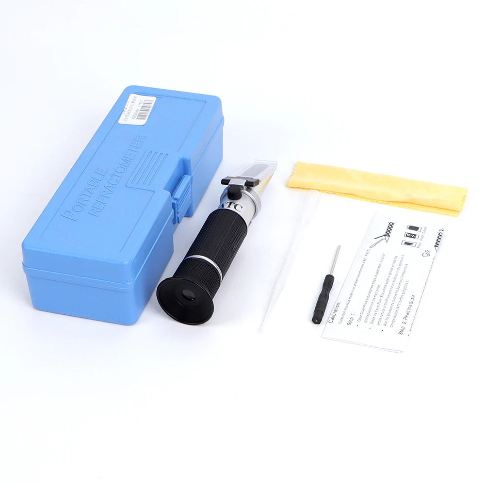 3-in-1 Portable Honey Tester Refractometer 58-90% Brix 38-43°Baume 12-27% Water Sugar Meter for Beekeepers