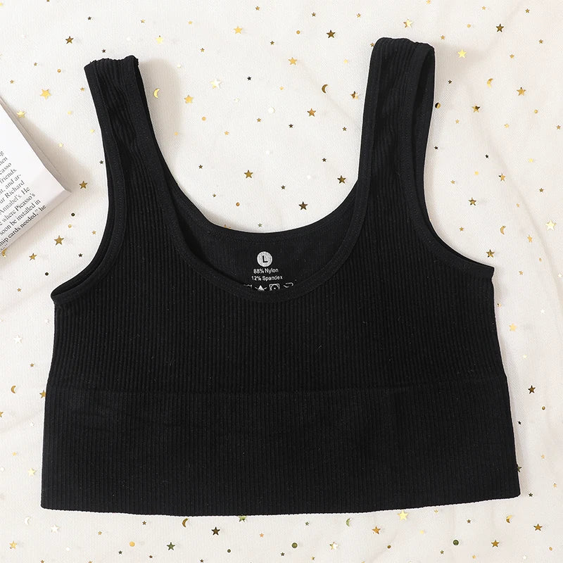 CowLost | product_id-seamless-ribbed-wireless-sports-bra-tank-top-crop-for-women |27