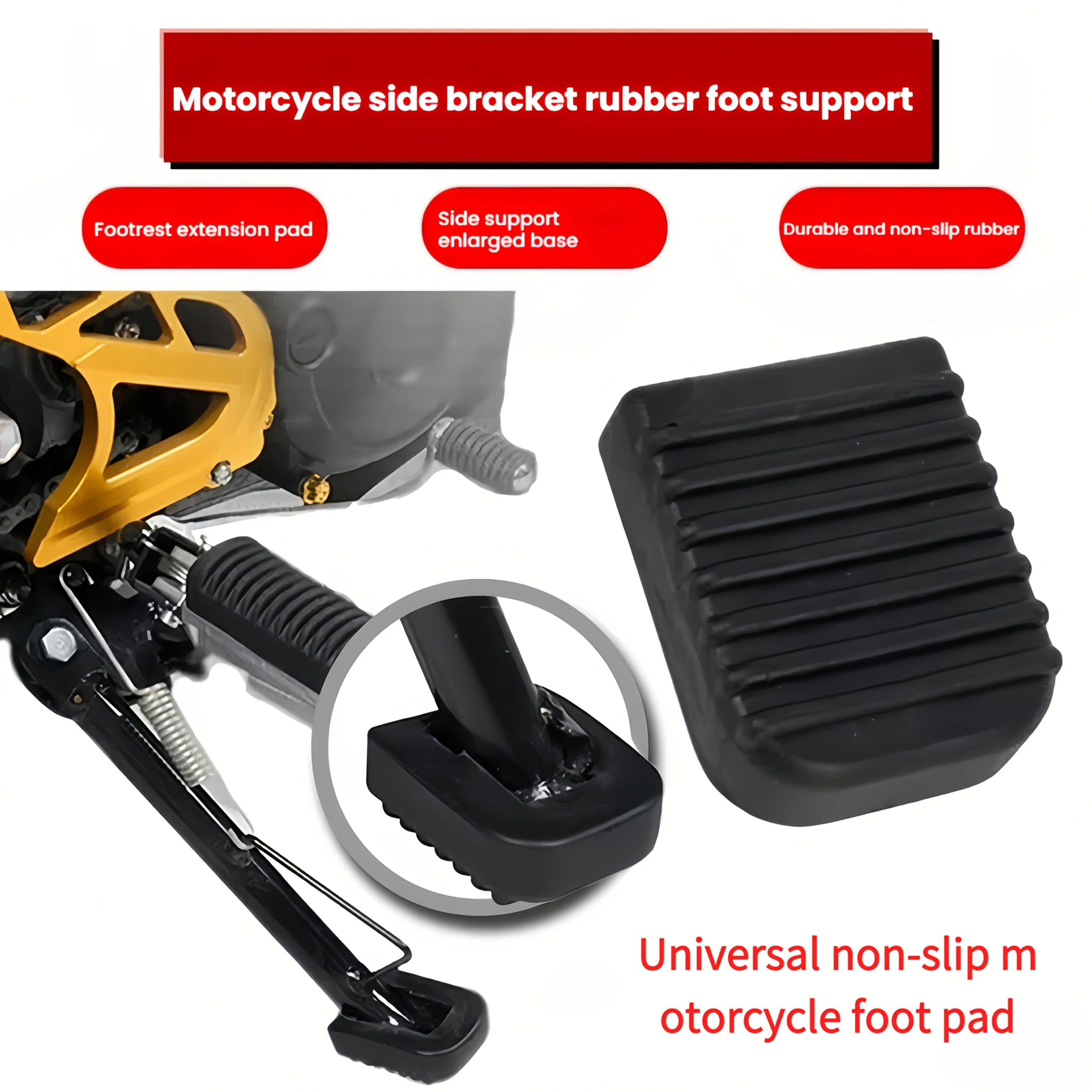 CowLost | 1-2pc-universal-anti-slip-motorcycle-foot-pedal-pad-for-bikes-side-stand-enlarger-extension-pad-protector-motorcycle-accessories |3