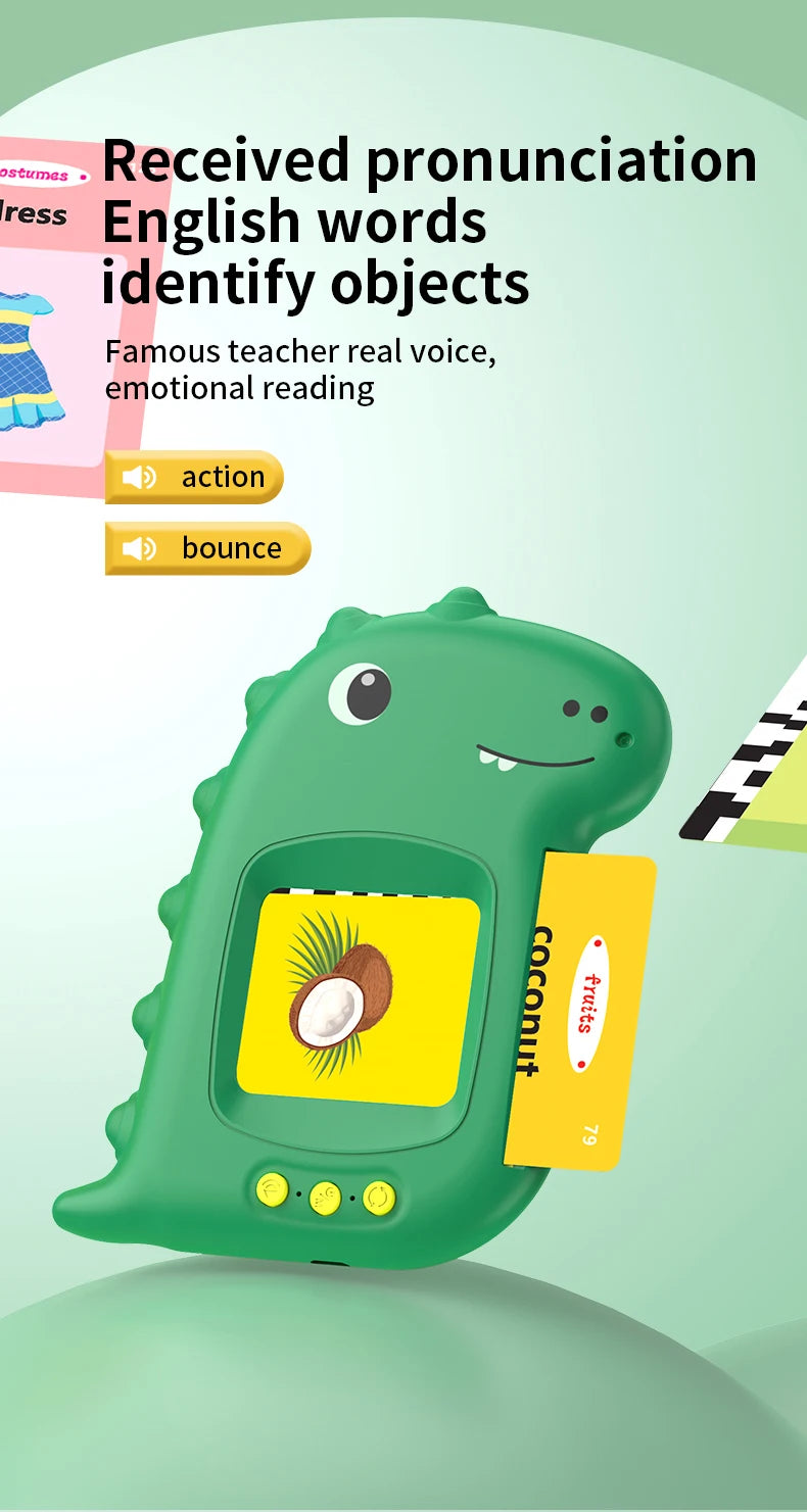 Early Education Talking Flash Card Machine with English Audio Book for Kids Birthday Gift Toy