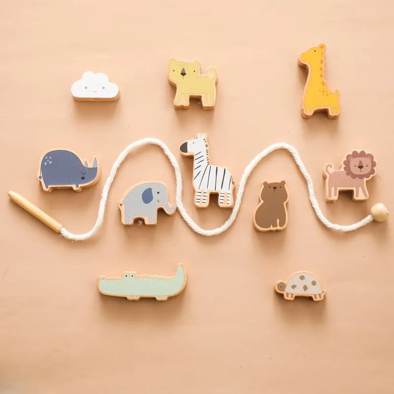 CowLost | baby-transport-accessories-baby-animal-montessori-threading-wooden-educational-toys-blocks |3
