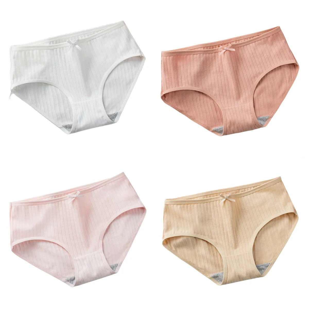 CowLost | product_id-4pcs-womens-low-waist-cotton-breathable-briefs |24