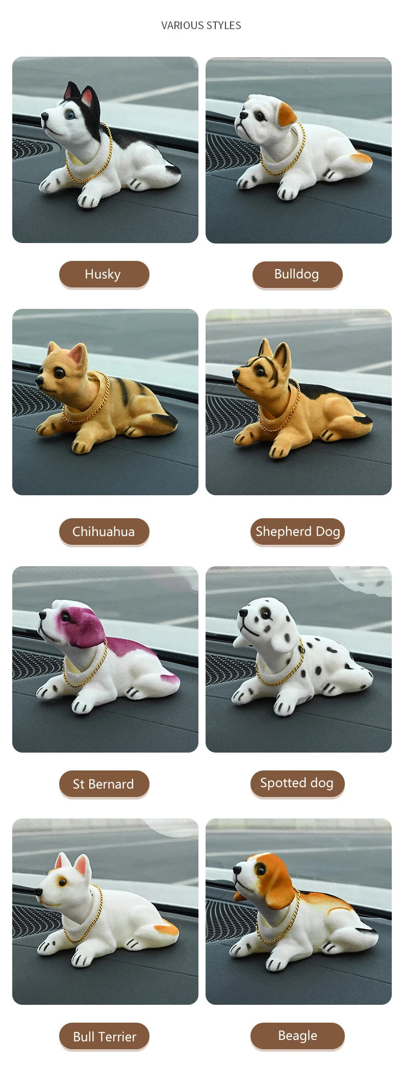 CowLost | car-doll-husky-beagle-st-bernard-shepherd-shake-head-dog-decoration-car-interior-decoration-cute-creative-gift-tabletop-ornament |13