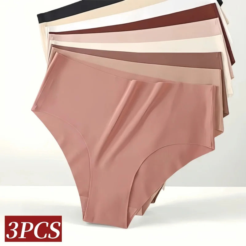 CowLost | product_id-3pcs-women-high-waist-seamless-breathable-ice-silk-stretch-panties-xs-xl |2