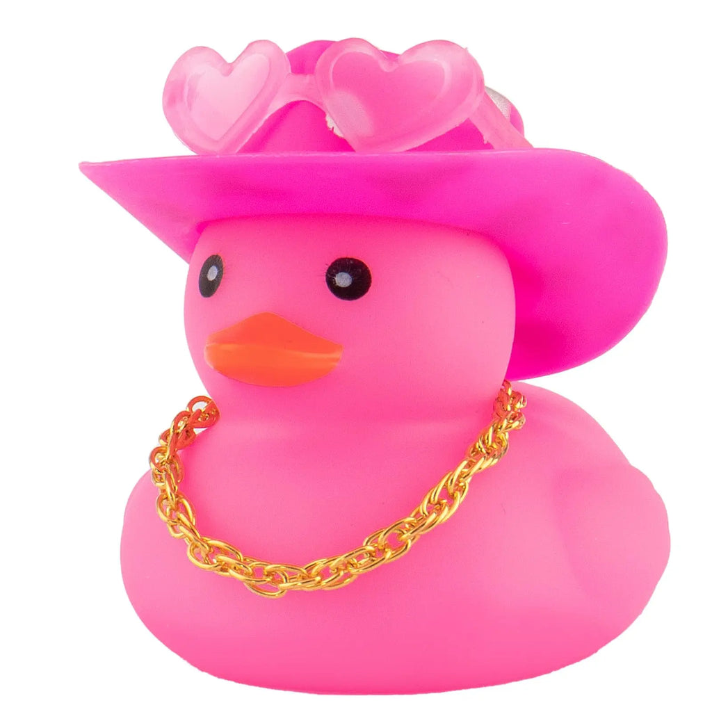 CowLost | product_id-car-cowboy-rubber-duck-dashboard-ornament-with-hat-heart-glasses-and-chain-pink |7