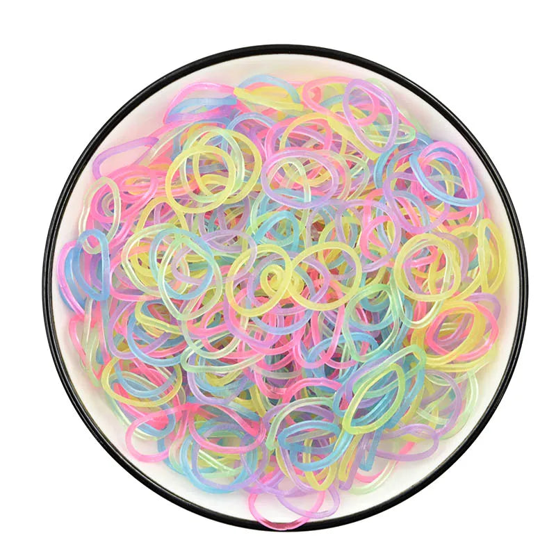3000pcs Luminous Transparent Rubber Loom Bands for DIY Bracelets, Headwear, and Hair Ties