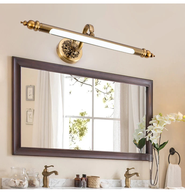 CowLost | product_id-bronze-mirror-led-wall-lamp-8w-51cm-antique-gold-for-bedroom-bathroom |8