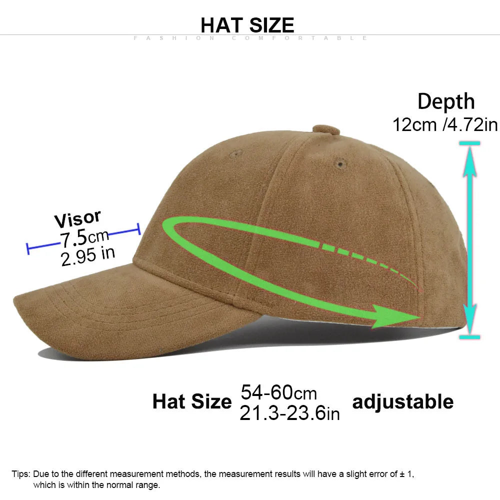 CowLost | solid-suede-retro-baseball-caps-for-men-women |9