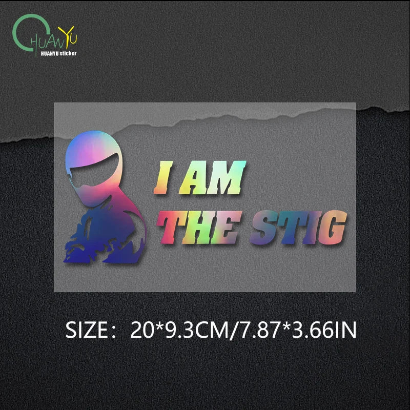 CowLost | i-am-the-stig-creative-text-fun-pattern-racing-rider-sticker |11
