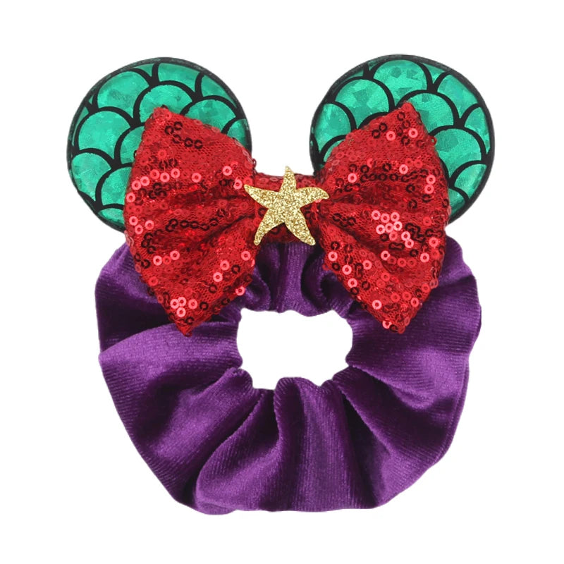 CowLost | cute-disney-castle-fireworks-balloons-hair-scrunchies-velvet-hairband-for-girls |61