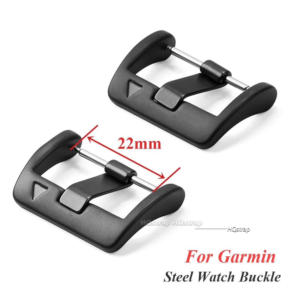 CowLost | product_id-22mm-matte-black-stainless-steel-buckle-for-garmin-leather-nylon-watchbands |8