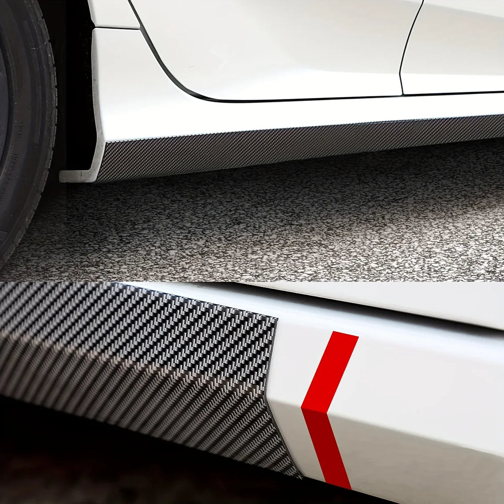 CowLost | vehicle-parts-accessories-3x100cm-universal-carbon-fiber-pattern-car-side-skirts-protector |5