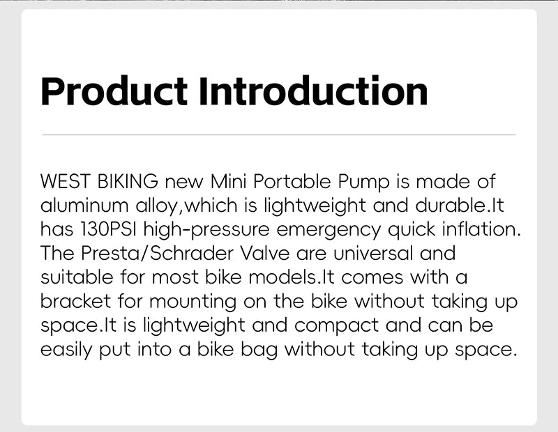 CowLost | sporting-goods-west-biking-mini-portable-bicycle-pump-130psi-for-presta-schrader-valve |8