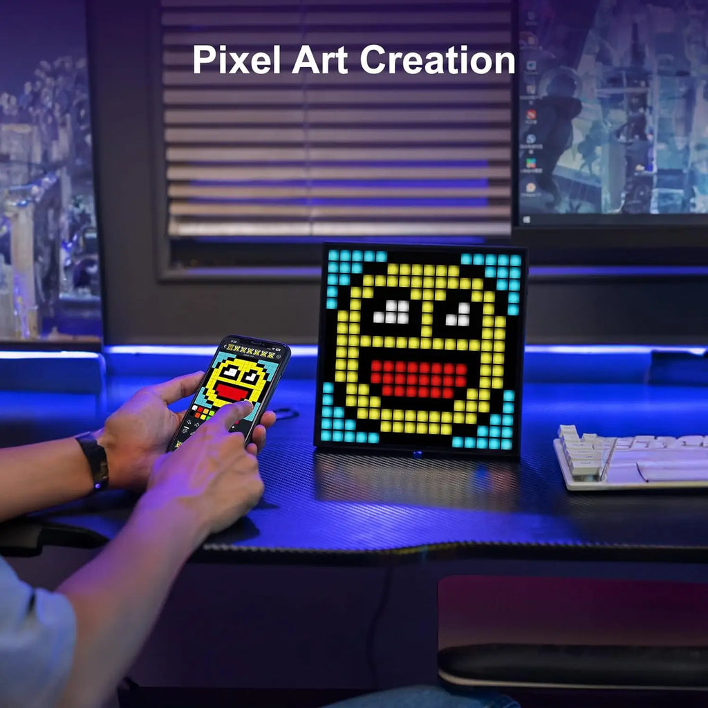 Mexllex RGB USB Smart LED Matrix Pixel Display Panel with APP Control for Text, Car Sign, and Night Light