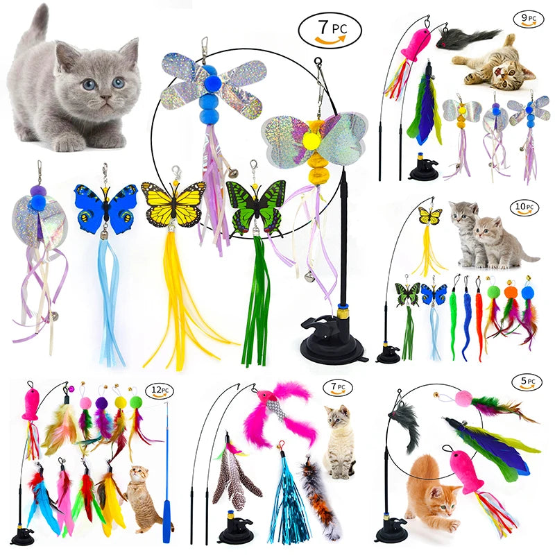 CowLost | cat-treats-handfree-interactive-cat-feather-wand-toy-with-suction-cup |1