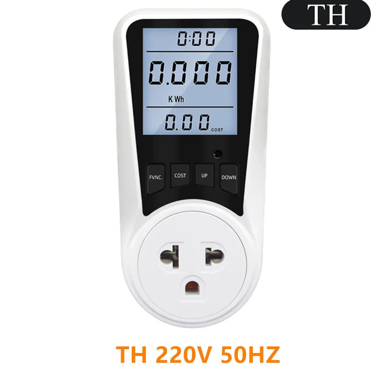 Digital AC Power Wattmeter 110V-220V Energy Consumption Meter with EU, US, UK, AU, BR, FR, IT, TH Plug Options
