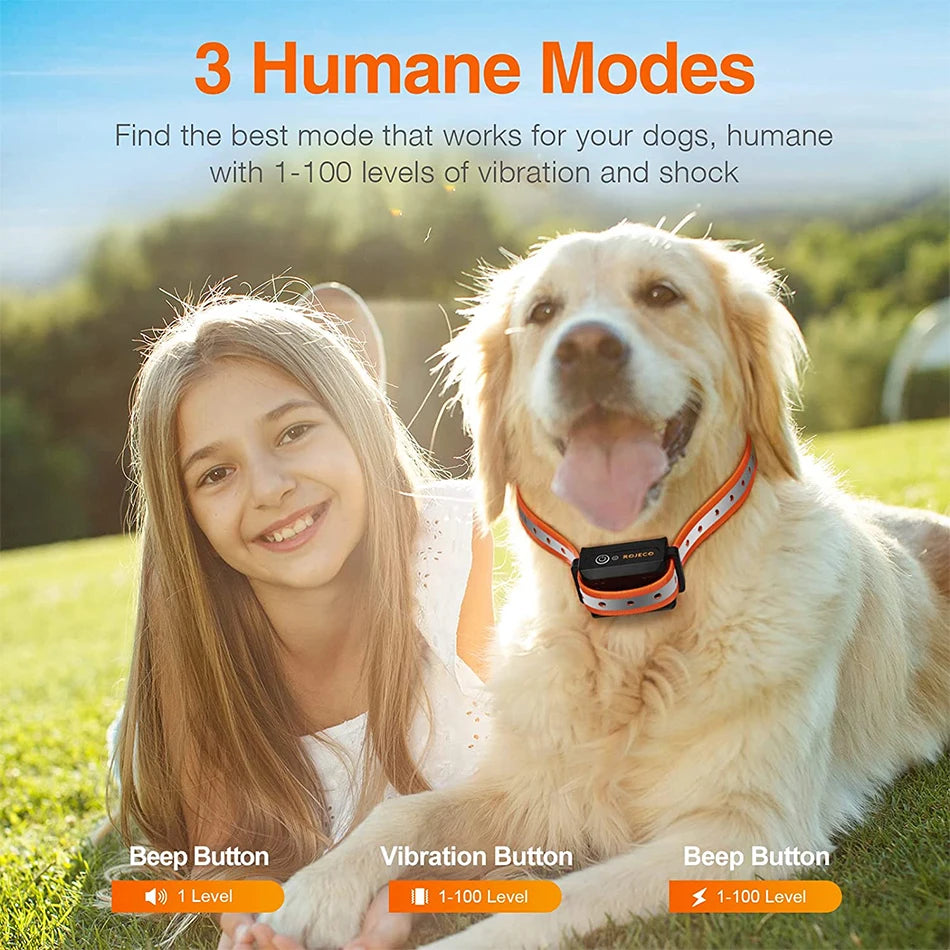 CowLost | dog-diapers-rojeco-1000m-waterproof-electric-dog-training-collar-with-remote-control |2