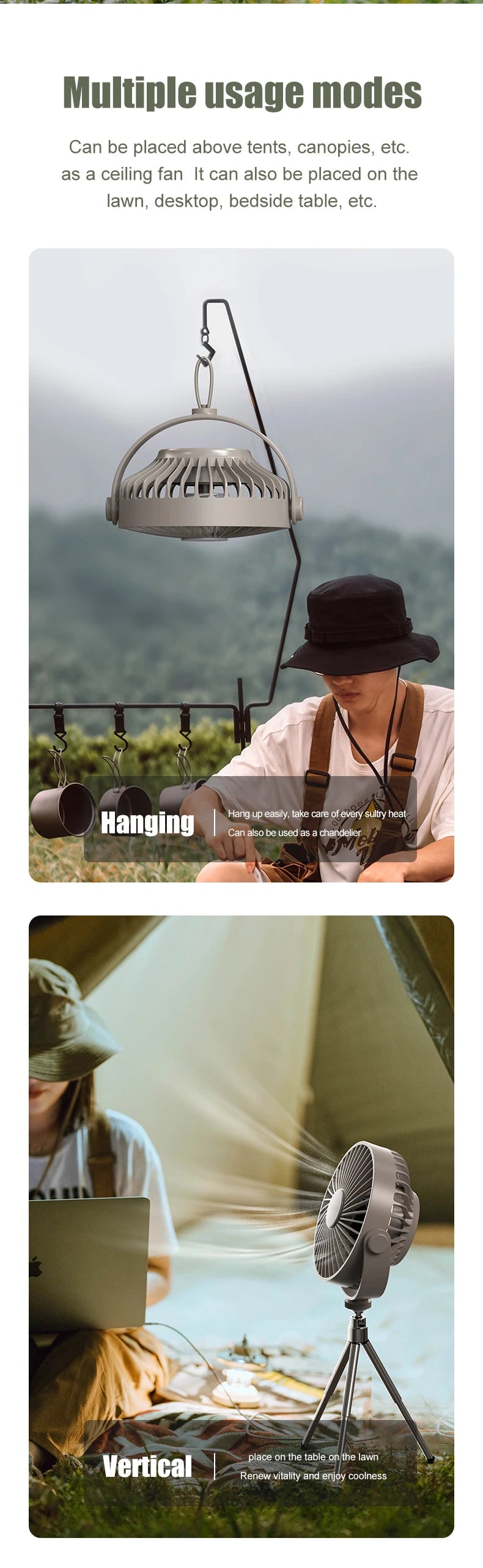 CowLost | product_id-usb-rechargeable-tripod-desk-fan-with-air-cooling-blower-and-night-light-for-camping-and-ceiling-use |10