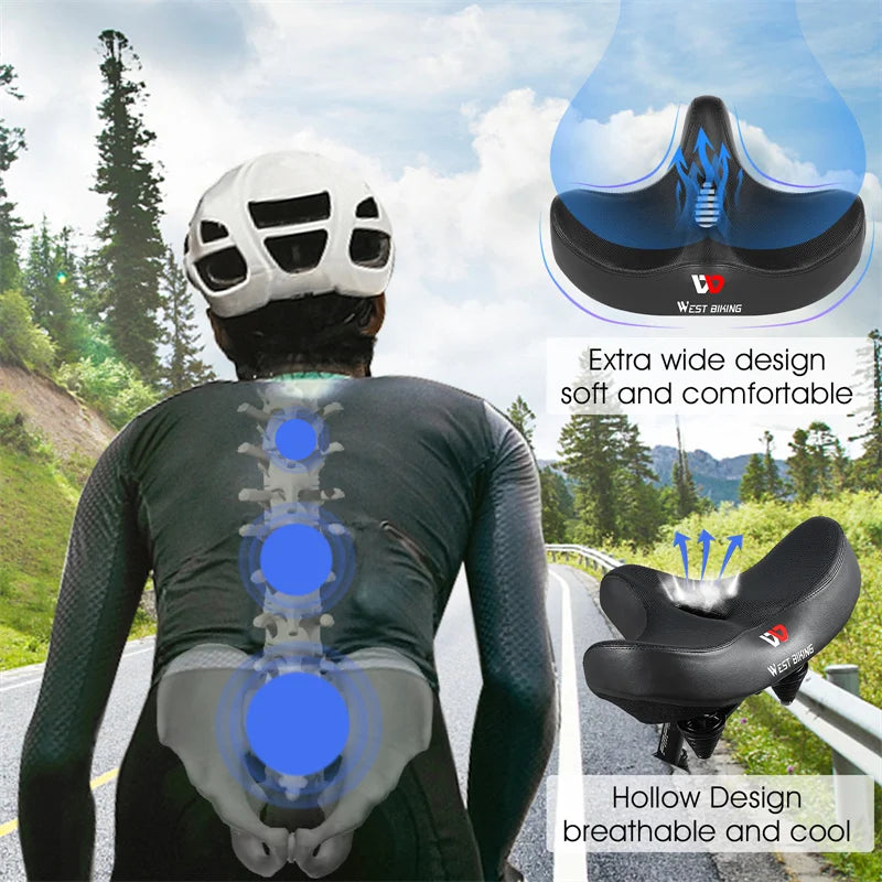 CowLost | west-biking-widen-bicycle-saddle-ergonomic-thick-comfortable-bike-saddle-shock-absorbtion-mtb-e-bike-cushion-bicycle-accessories |5