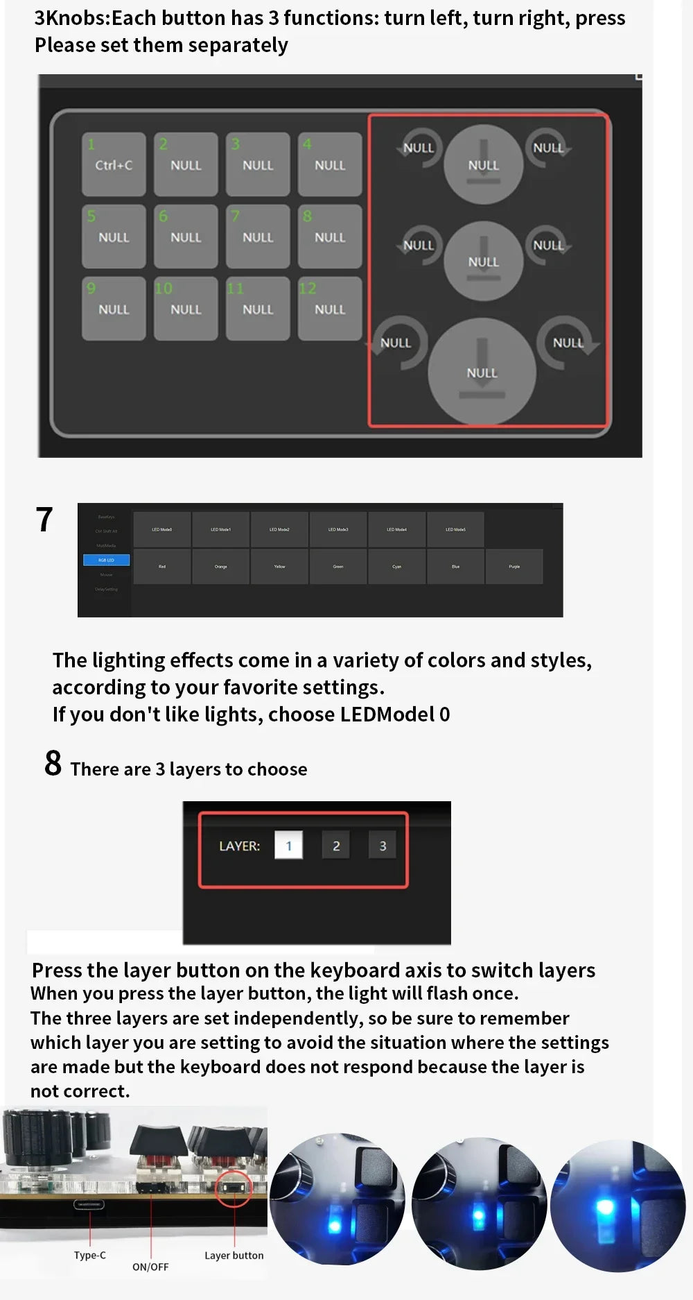 CowLost | product_id-bluetooth-mini-mechanical-macro-keyboard-12-keys-3-knobs-rgb-hot-swap-macropad |20