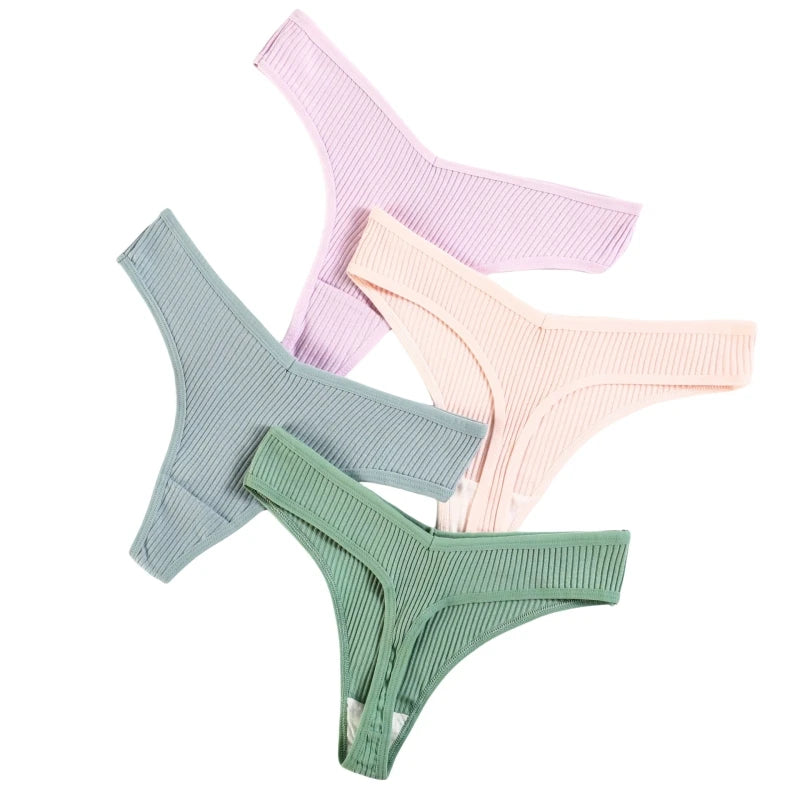 CowLost | product_id-5pcs-womens-cotton-low-rise-v-shape-g-string-thongs-solid-colors-m-xxl |7
