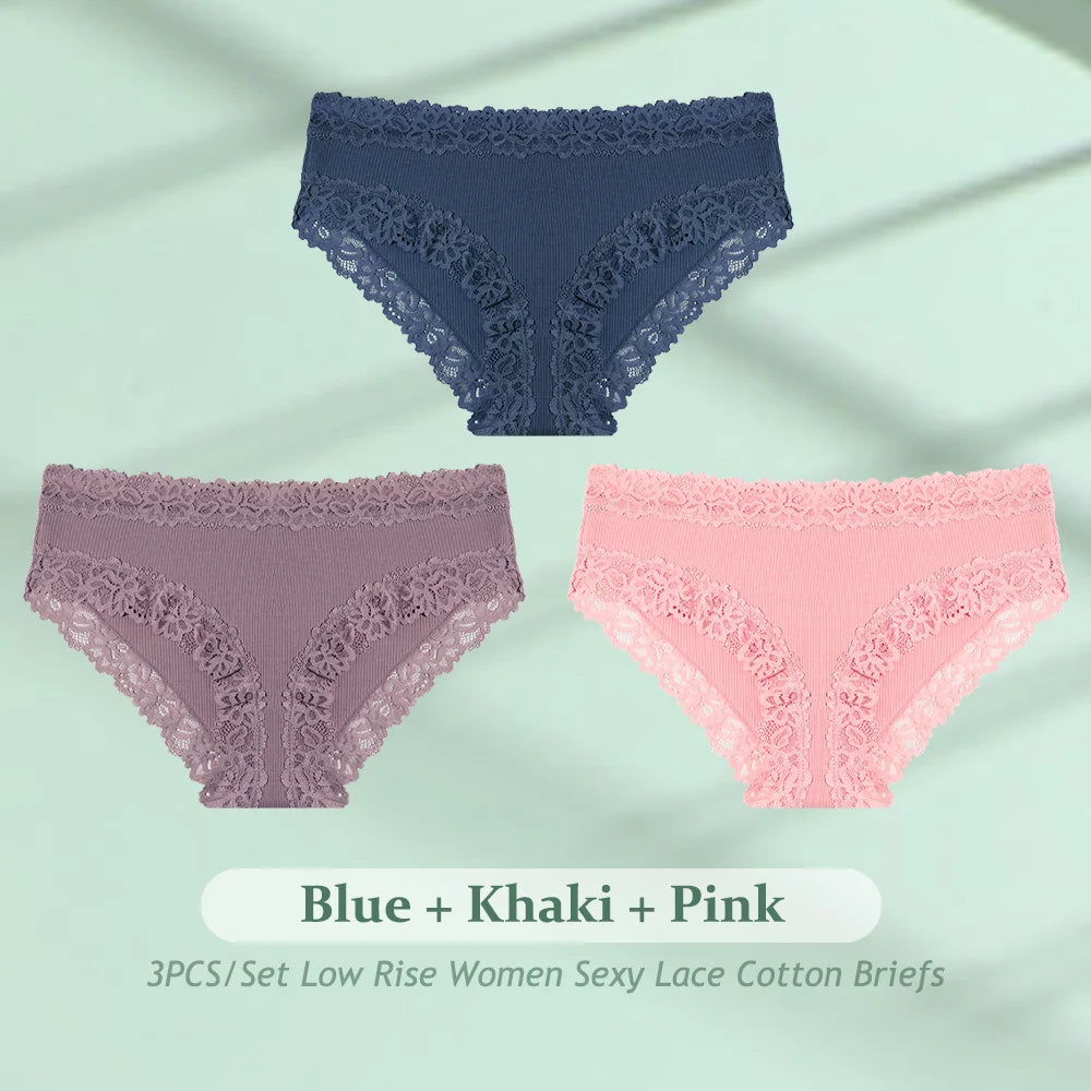 CowLost | activewear-pants-3pcs-women-cotton-seamless-low-waist-panties-set |32
