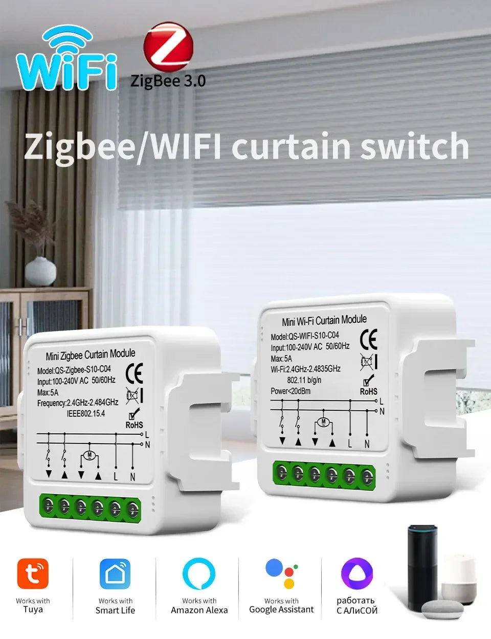 CowLost | product_id-tuya-wifi-zigbee-smart-curtain-switch-module-for-roller-blinds-with-alexa-google-home-control |7