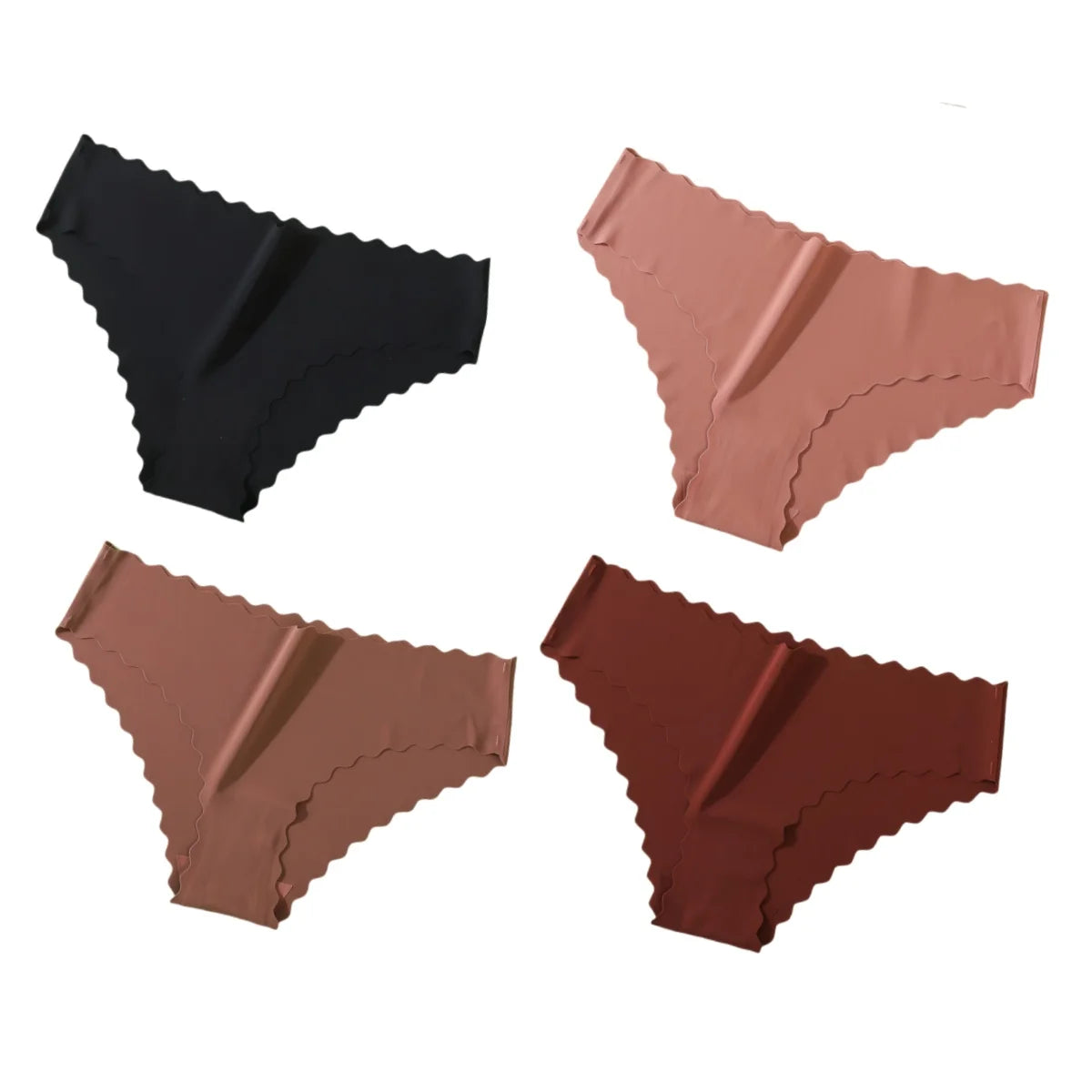 CowLost | product_id-4pcs-womens-mid-rise-seamless-ice-silk-briefs-xs-xl-no-show-solid-panties |12