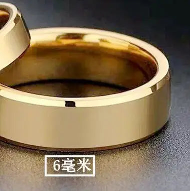 Stainless Steel Gold Couple Rings Simple Wedding Jewelry for Men and Women Gifts