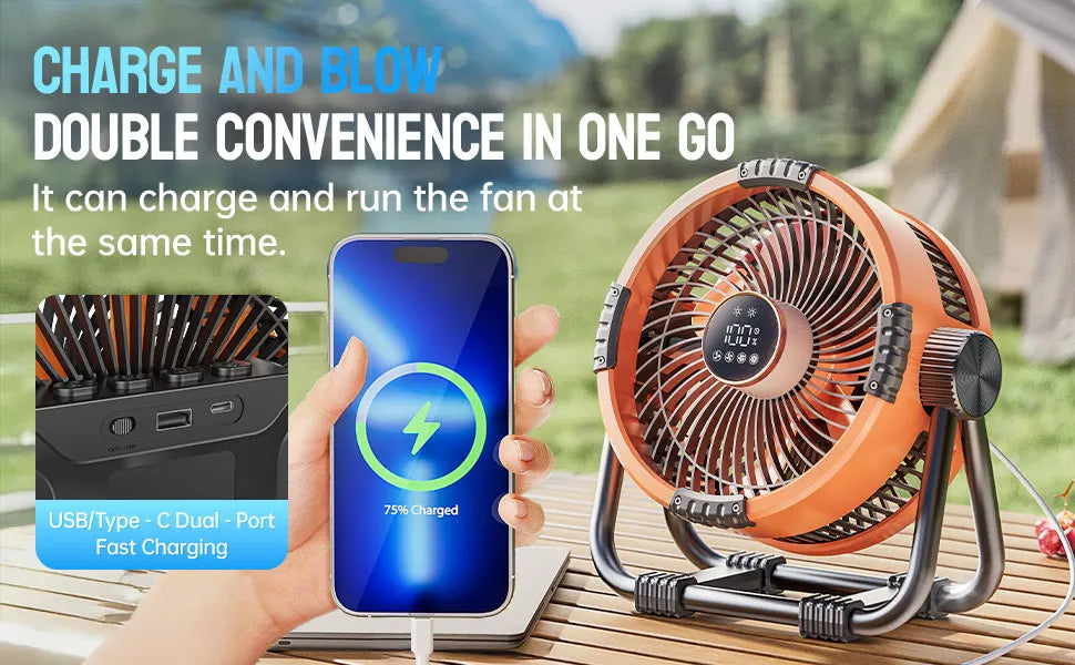 CowLost | product_id-homefish-rechargeable-multifunctional-outdoor-camping-ceiling-fan-with-4-speed-night-light-remote-power-bank |8