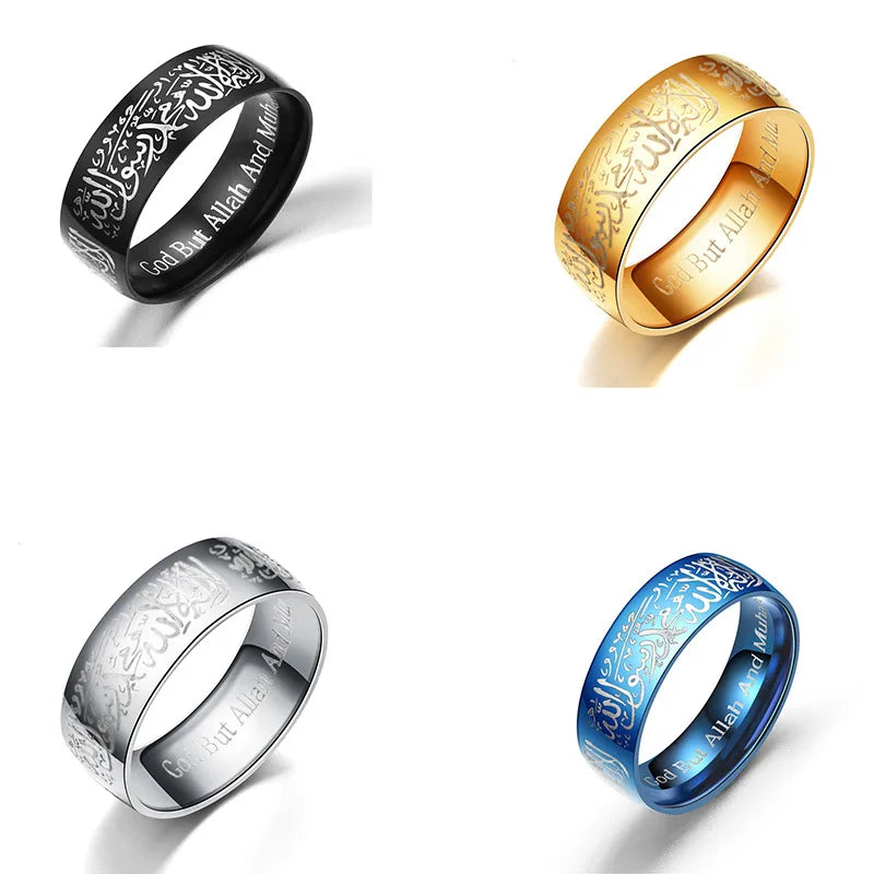 2025 Retro Titanium Steel 6mm/8mm Laser Engraved Ring Unisex Valentine Gift Size 6-13