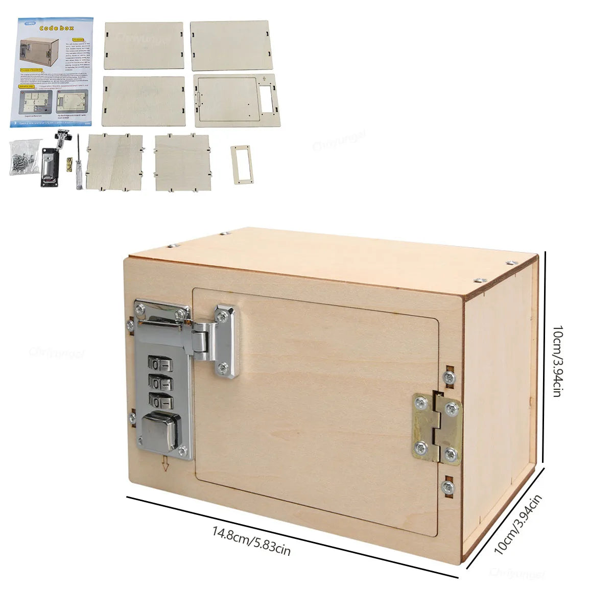 CowLost | diy-wooden-password-box-for-kids-assembling-code-box-science-school-projects-experiment-kits-science-toys-stem-educational-toys |9