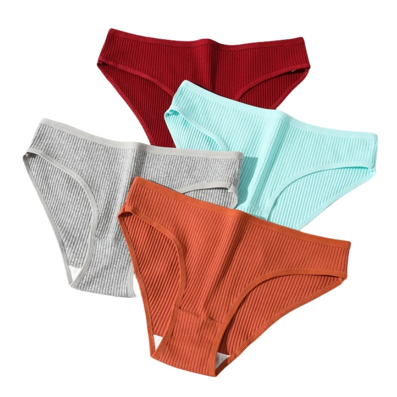 CowLost | product_id-3pcs-women-low-waist-seamless-cotton-breathable-briefs-panties-solid |7