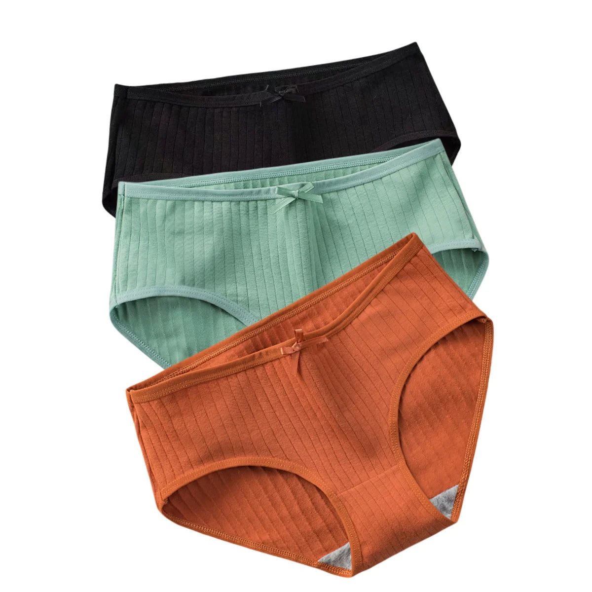 CowLost | product_id-3pcs-women-s-low-waist-breathable-cotton-solid-briefs |30