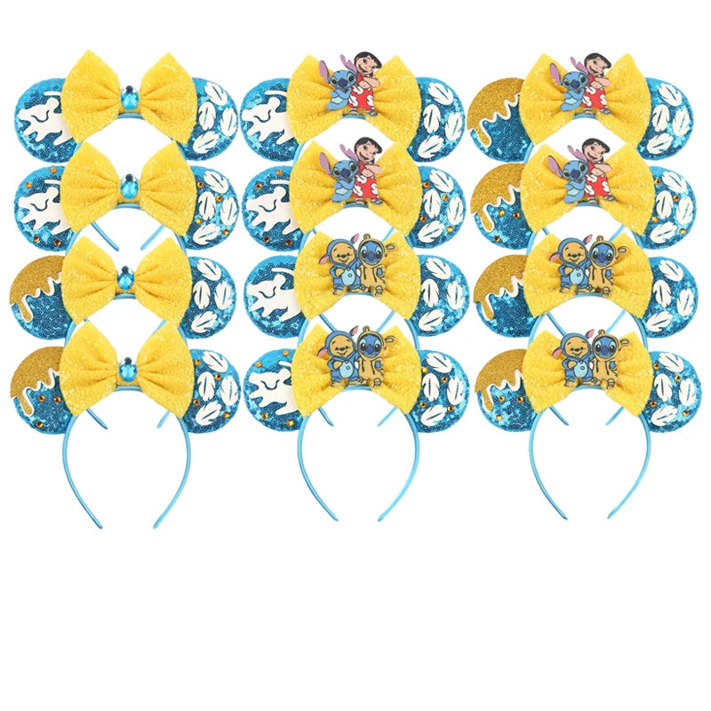 CowLost | cartoon-lilo-stitch-head-band-girls-sequins-bow-hairband |19