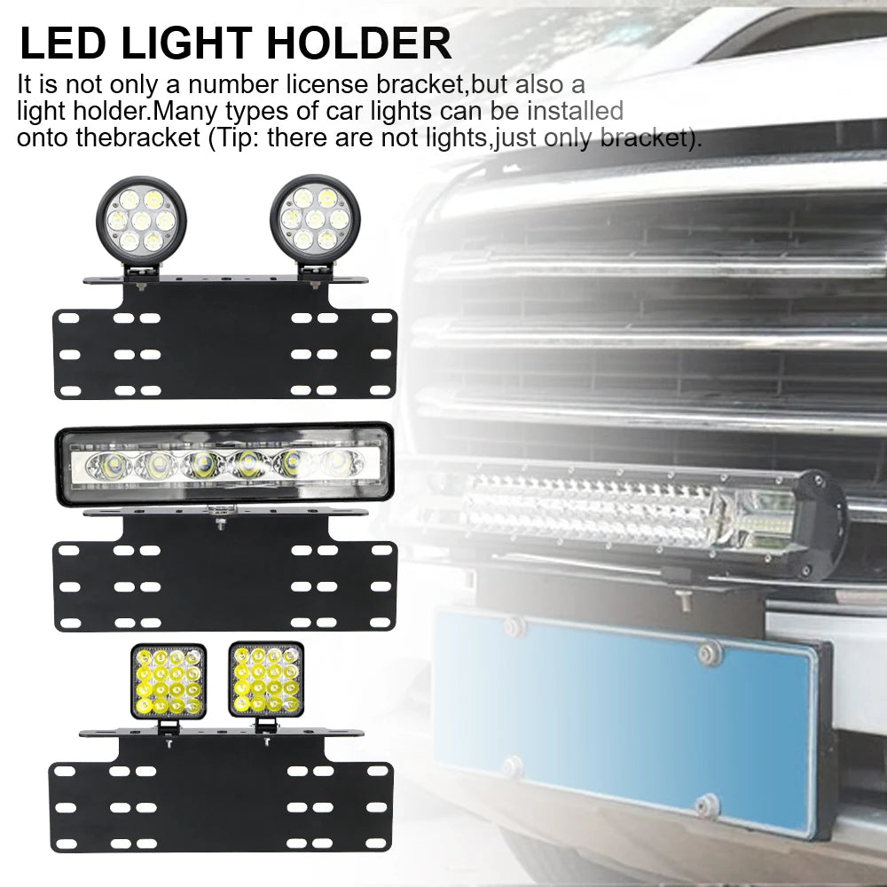 CowLost | product_id-front-bumper-license-plate-mount-bracket-with-led-work-light-bar |3