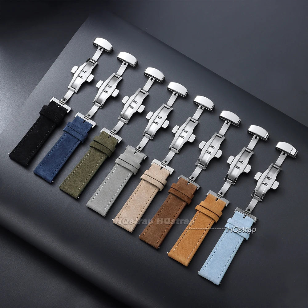 CowLost | product_id-suede-leather-watch-band-18-22mm-with-stainless-steel-butterfly-buckle-black-brown-blue |3