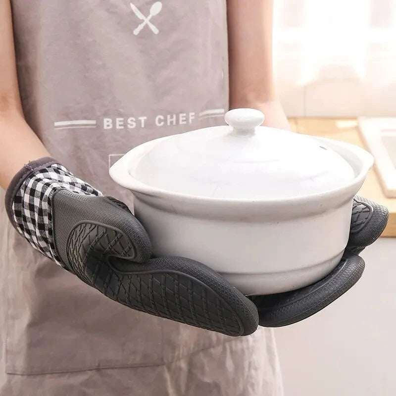 CowLost | silicone-insulated-glove-anti-slip-lengthened-thickened-high-temperature-resistant-kitchen-anti-scalding-device |10