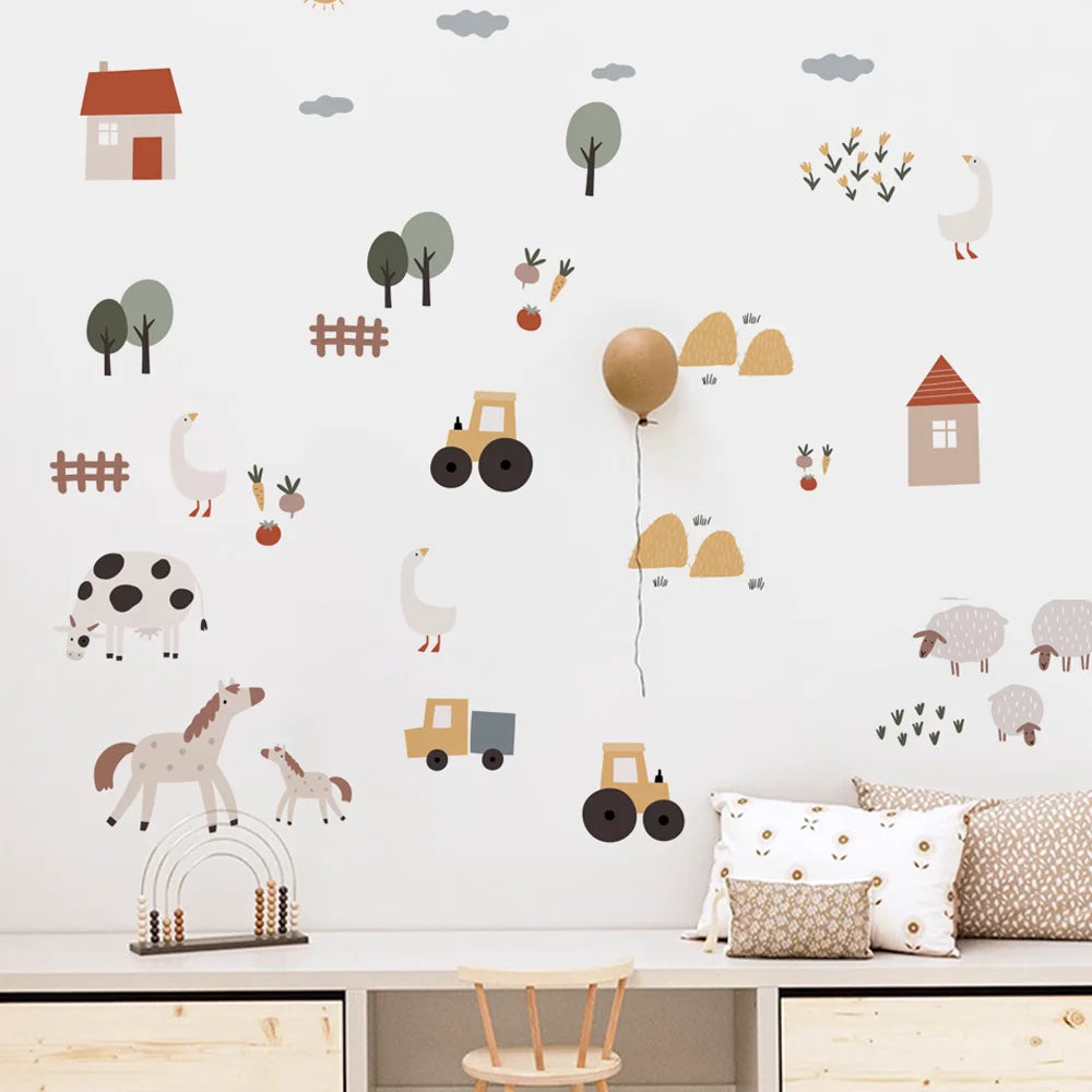 CowLost | wall-decals-product_id-boho-cartoon-cute-cow-farm-animal-vinyl-wall-sticker-removable-nursery-decal |3